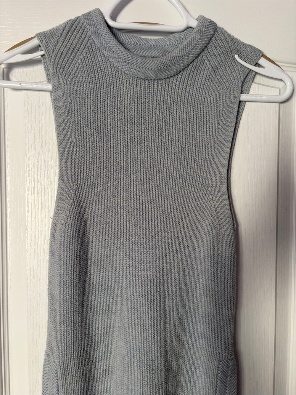 Sleeveless Mock Neck Knit Sweater Vest